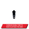 Curseur double tirette plastique pour fermeture à glissière YKK 6 mm - Coloris noir