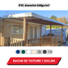 Bâche PVC imperméable 640g/m² pour toiture de Mobil Home 7,5 x 3,3 m - Coloris au choix - Modèle Azur