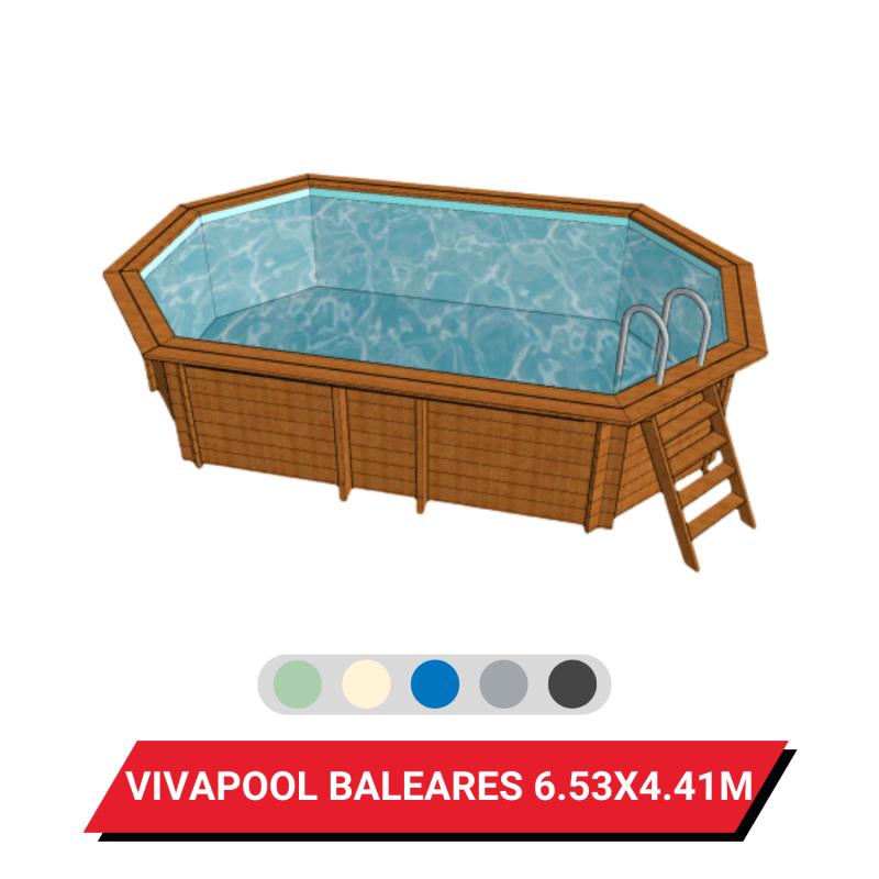 Bâche d'hivernage pour piscine hors sol bois Vivapool Baléares 653 x 441 cm