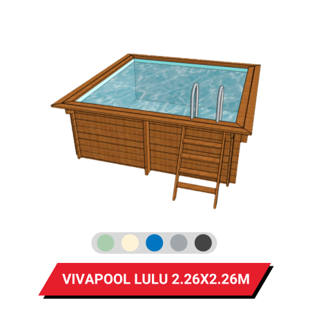 Bâche d'hivernage pour piscine hors sol bois Vivapool Lulu 226 x 226 cm