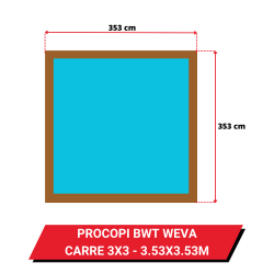 Bâche d'hivernage pour piscine hors sol bois Procopi BWT Weva carré 3x3 - 353 x 353 cm