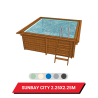 Bâche d'hivernage pour piscine hors sol bois Gré Sunbay City 225 x 225 cm