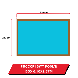 Bâche d'hivernage pour piscine hors sol bois Procopi BWT Pool'n Box 610 x 237 cm