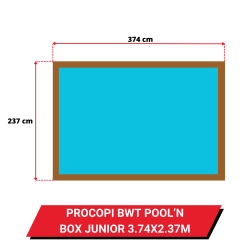 Bâche d'hivernage pour piscine hors sol bois Procopi BWT Pool'n Box Junior 374 x 237 cm