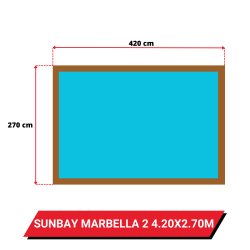 Bâche d'hivernage pour piscine hors sol bois Gré Sunbay Marbella 2 - 420 x 270 cm