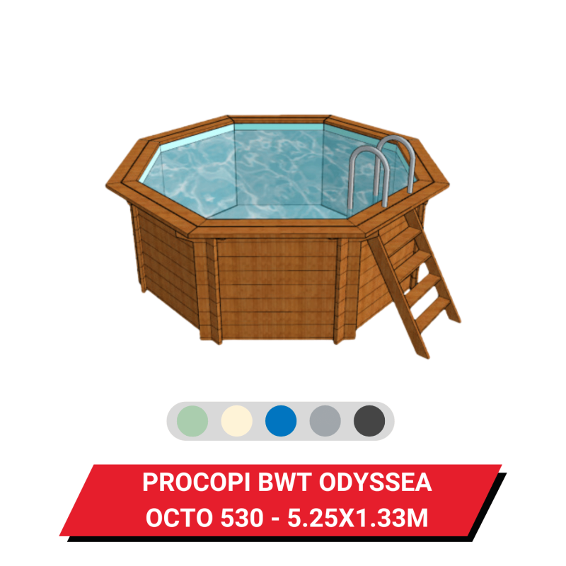 Bâche d'hivernage pour piscine hors sol bois Procopi BWT Odyssea Octo 530 - Ø 525 cm