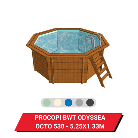 Bâche d'hivernage pour piscine hors sol bois Procopi BWT Odyssea Octo 530 - Ø 525 cm