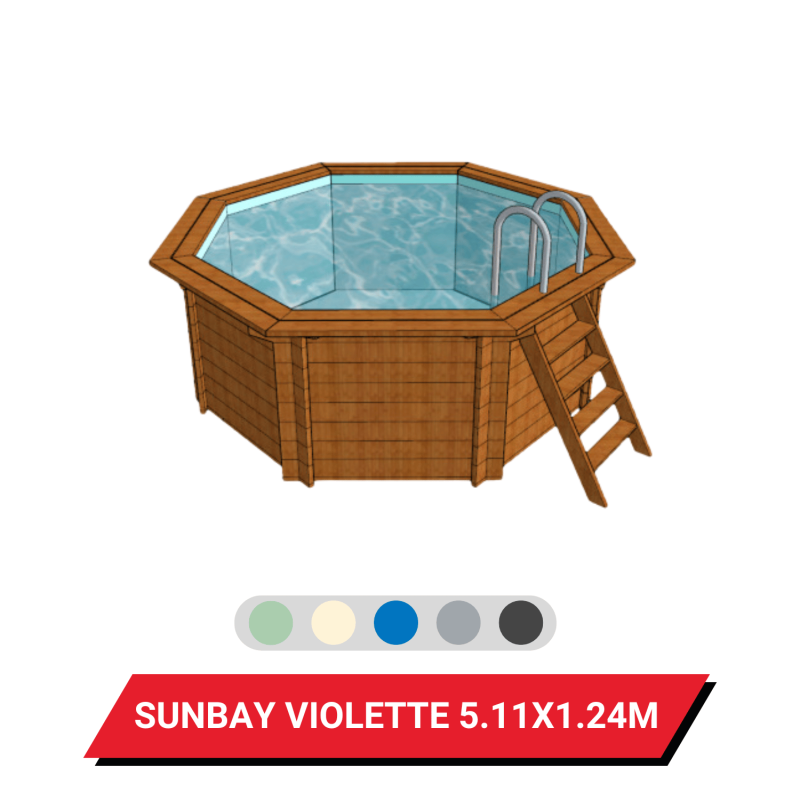 Bâche d'hivernage pour piscine hors sol bois Gré Sunbay Violette Ø 511 cm