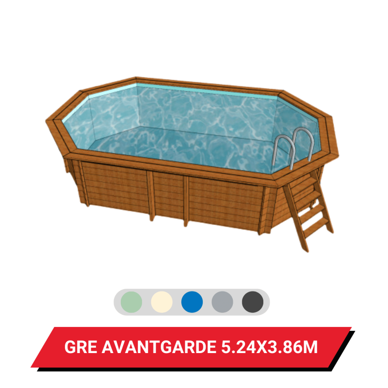 Bâche d'hivernage pour piscine hors sol bois Gré Avantgarde 524 x 386 cm