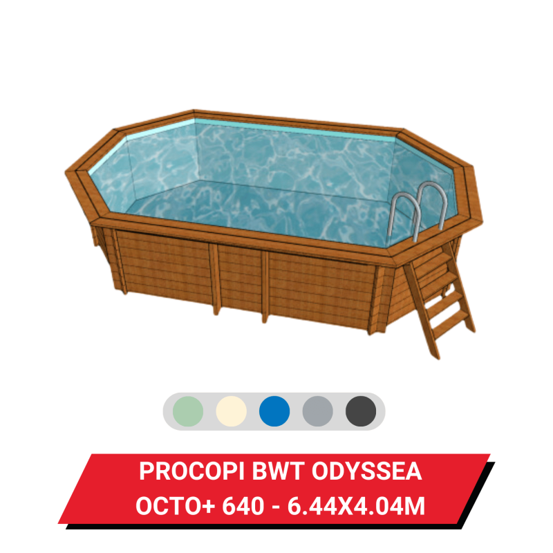 Bâche d'hivernage pour piscine hors sol bois Procopi BWT Weva Octo+ 640 - 644 x 404 cm