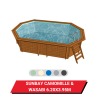Bâche d'hivernage pour piscine hors sol bois Gré Sunbay Camomille & Wasabi 620 x 395 cm