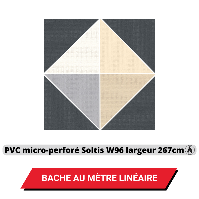 Bâche PVC 620 g/m² ignifugée M2 largeur 267 cm au mètre