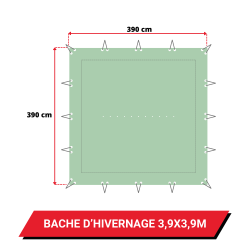 Bâche d'hivernage pour piscine enterrée 3,2 x 3,2 m