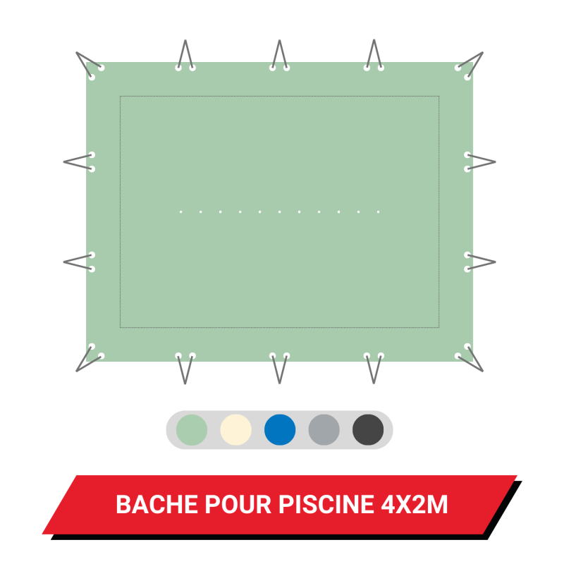 Bâche d'hivernage pour piscine enterrée 4 x 2 m