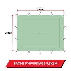 Bâche d'hivernage pour piscine enterrée 4,6 x 2,3 m