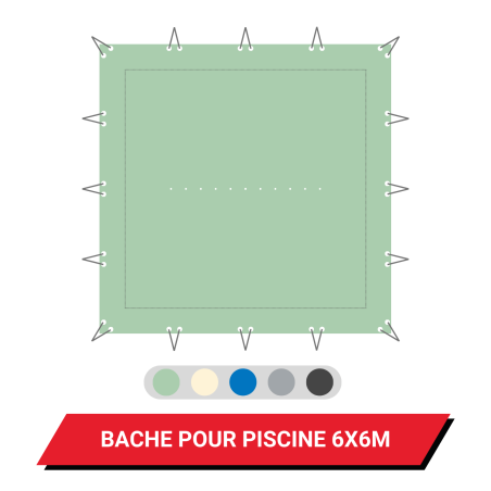 Bâche d'hivernage pour piscine enterrée 6 x 6 m