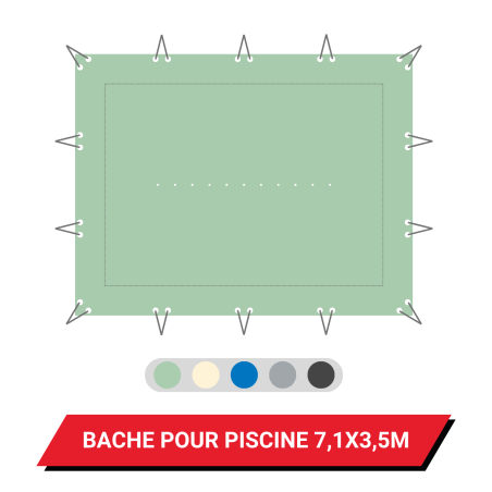 Bâche d'hivernage pour piscine enterrée 7,1 x 3,5 m