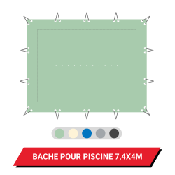 Bâche d'hivernage pour piscine enterrée 7,4 x 4 m