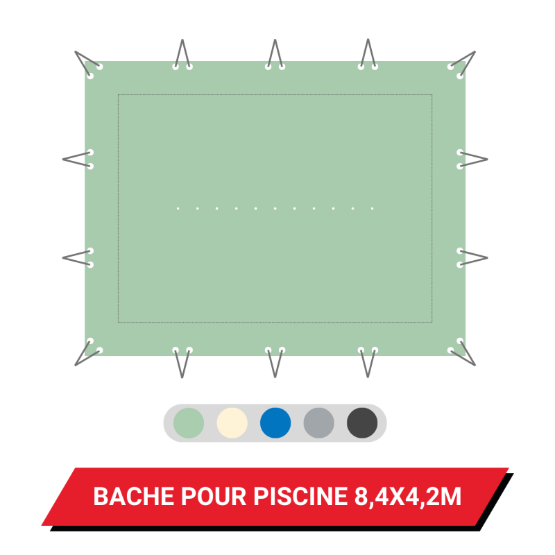 Bâche d'hivernage pour piscine enterrée 8,4 x 4,2 m