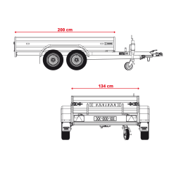 Bâche pour remorque 200 x 134 x 12 cm