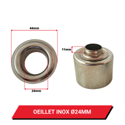 Œillet de bâche rond Ø 24 mm Inox