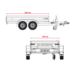 Bâche pour remorque 230 x 130 x 82 cm
