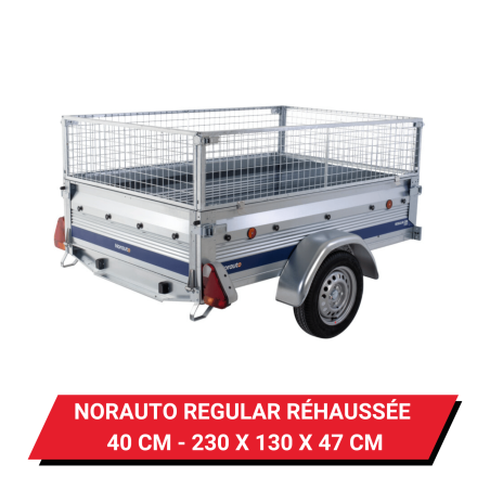Bâche pour remorque Norauto Regular réhaussée de 40 cm - 230 x 130 x 47 cm