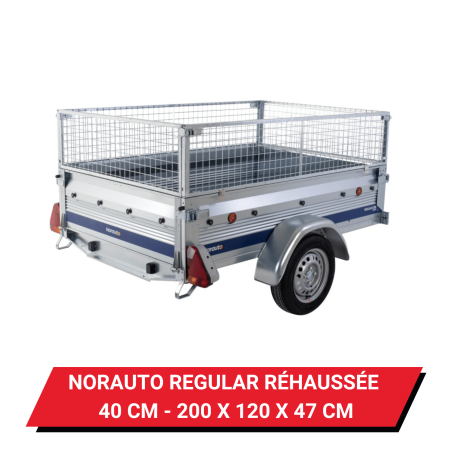Bâche pour remorque Norauto Regular réhaussée de 40 cm - 200 x 120 x 47 cm