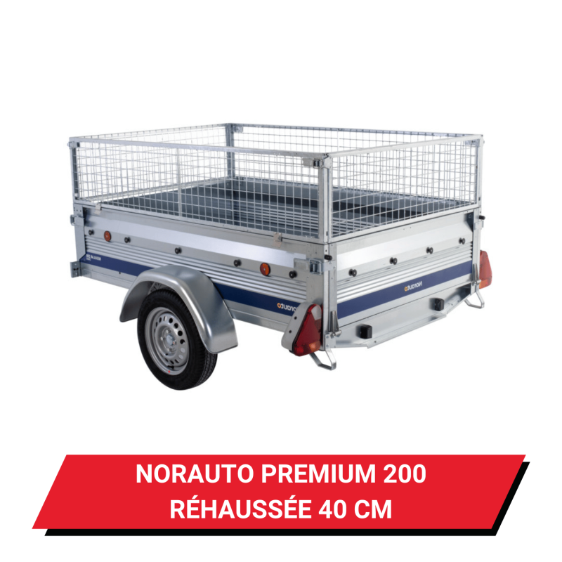 Bâche pour remorque Norauto Premium 200 réhaussée de 40 cm - 200 x 134 x 47 cm