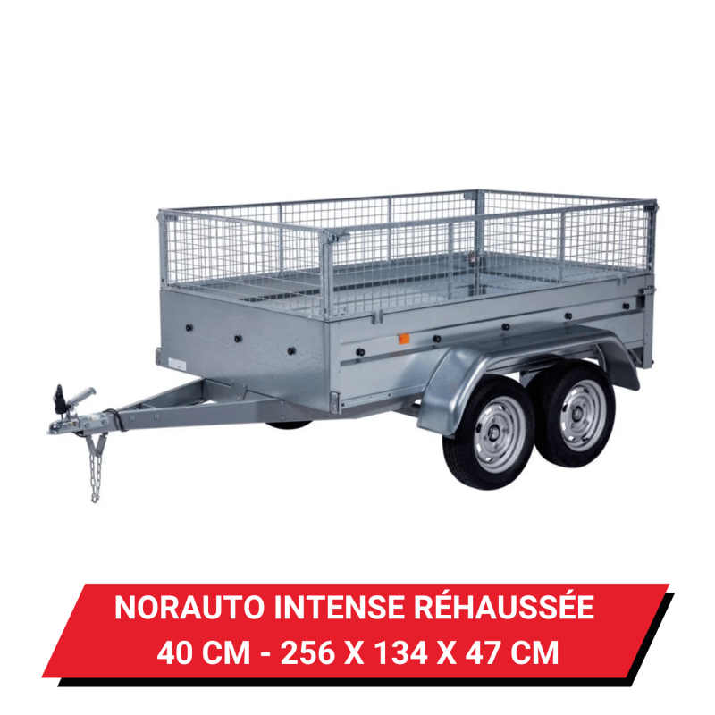 Bâche pour remorque Norauto Intense réhaussée de 40 cm - 256 x 134 x 47 cm