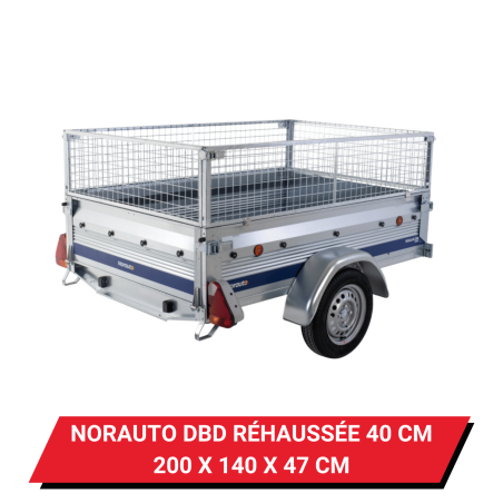 Bâche pour remorque Norauto DBD réhaussée de 40 cm - 200 x 140 x 47 cm