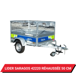 Bâche pour remorque Lider Saragos 42220 réhaussée de 50 cm