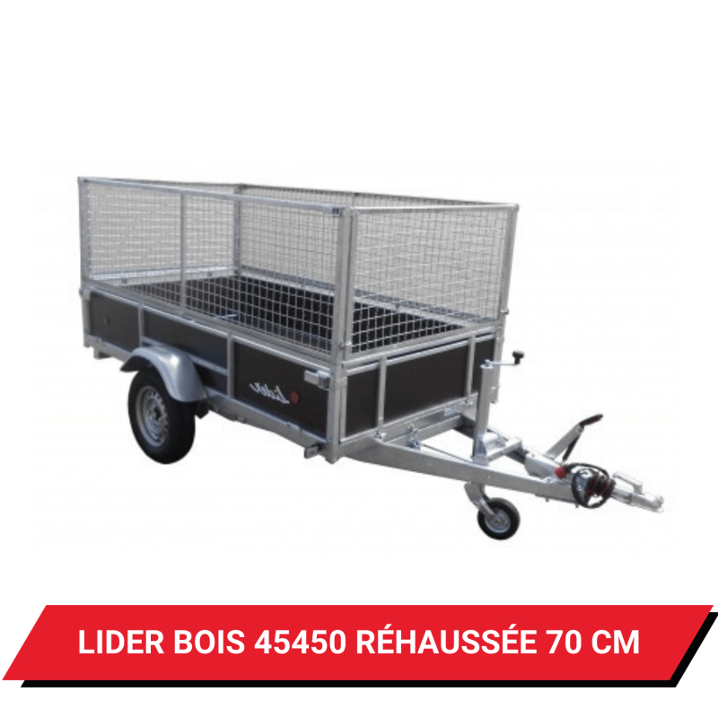 Bâche pour remorque Lider Bois 45450 réhaussée de 70 cm