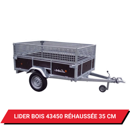 Bâche pour remorque Lider Bois 43450 réhaussée de 35 cm