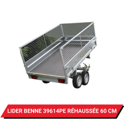Bâche pour remorque Lider Benne 39614PE réhaussée de 60 cm