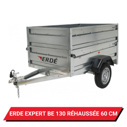 Bâche haute pour remorque Erdé Expert BE 130 réhaussée de 60 cm - 249 x 147 x 72 cm