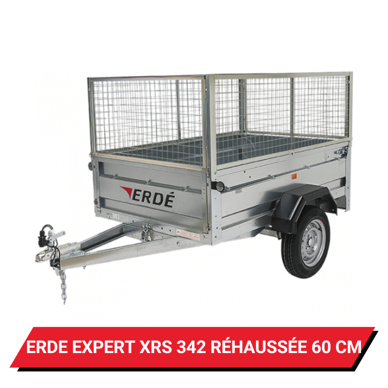 Bâche haute pour remorque Erdé Expert XRS 342 réhaussée de 60 cm - 347 x 187 x 72 cm