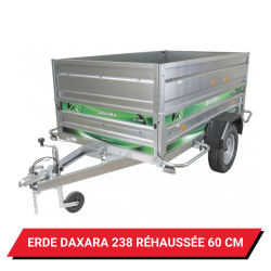 Bâche haute pour remorque Erdé Daxara 238 réhaussée de 60 cm - 232 x 136 x 72 cm