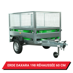 Bâche haute pour remorque Erdé Daxara 198 réhaussée de 60 cm - 192 x 122 x 72 cm