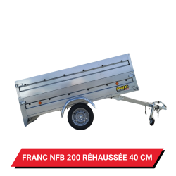 Bâche haute pour remorque Franc NFB 200 réhaussée de 40 cm - 200 x 134 x 50 cm