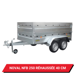 Bâche haute pour remorque Noval NFB 250 réhaussée de 40 cm - 256 x 134 x 50 cm