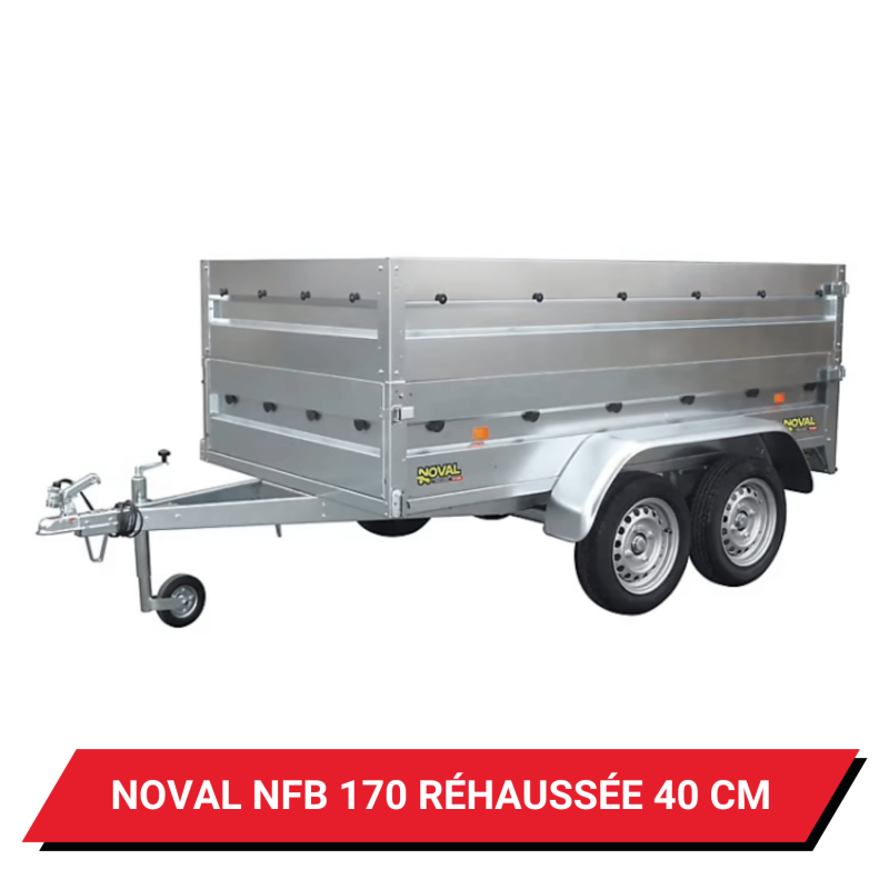 Bâche haute pour remorque Noval NFB 170 réhaussée de 40 cm - 170 x 124 x 50 cm