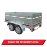 Bâche haute pour remorque Roady 200 réhaussée de 40 cm - 200 x 120 x 50 cm