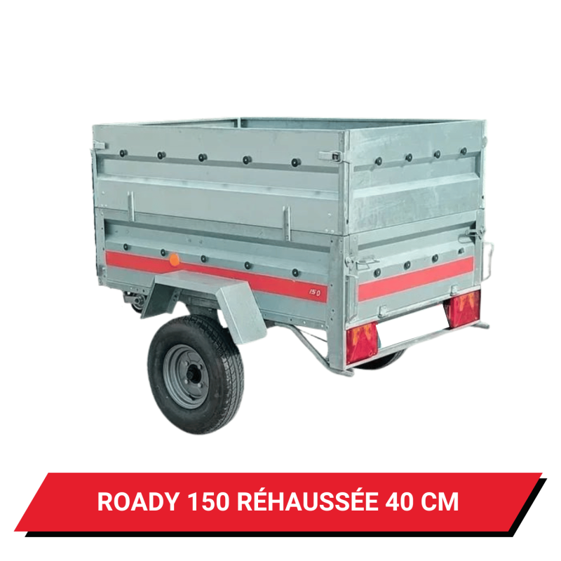 Bâche haute pour remorque Roady 150 réhaussée de 40 cm - 150 x 105 x 50 cm