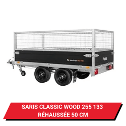 Bâche haute pour remorque Saris Classic Wood 255 133 réhaussée de 50 cm - 261 x 139 x 62 cm