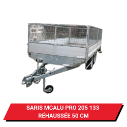 Bâche haute pour remorque Saris McAlu Pro 205 133 réhaussée de 50 cm - 211 x 139 x 62 cm