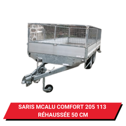 Bâche haute pour remorque Saris McAlu Comfort 205 113 réhaussée de 50 cm - 211 x 119 x 62 cm