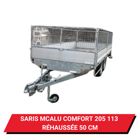 Bâche haute pour remorque Saris McAlu Comfort 205 113 réhaussée de 50 cm - 211 x 119 x 62 cm
