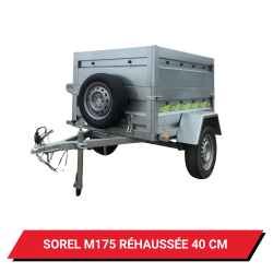 Bâche haute pour remorque Sorel M175 réhaussée de 40 cm - 176 x 130 x 50 cm