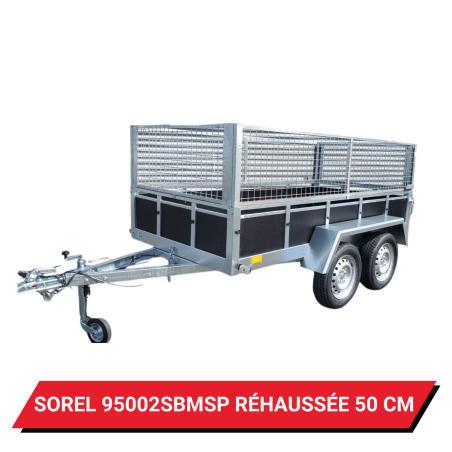 Bâche haute pour remorque Sorel 95002SBMSP réhaussée de 50 cm - 259 x 131 x 62 cm